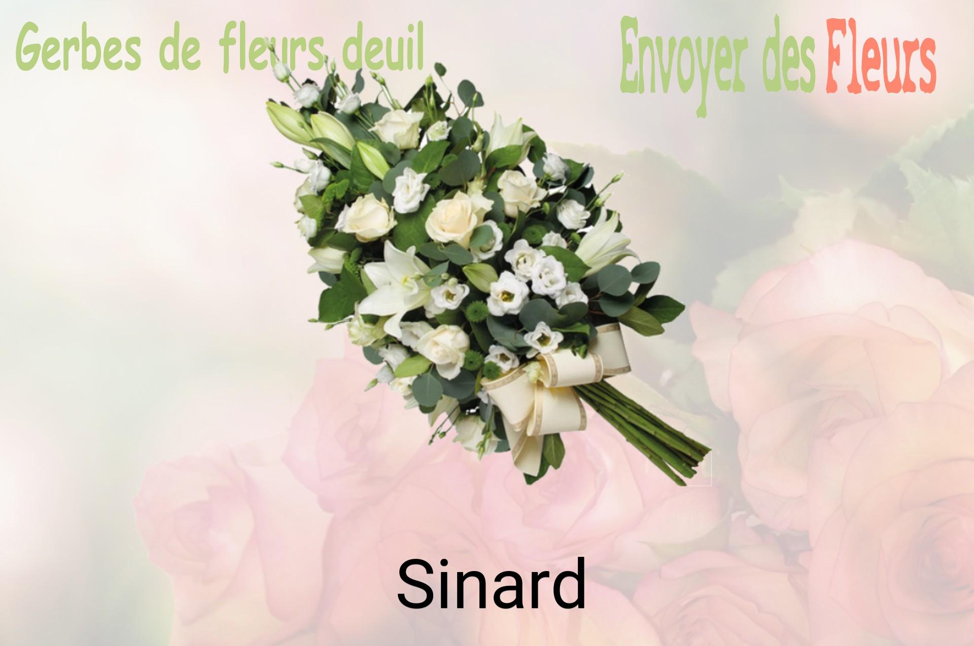 Gerbe de fleurs de deuil livrée à Sinard